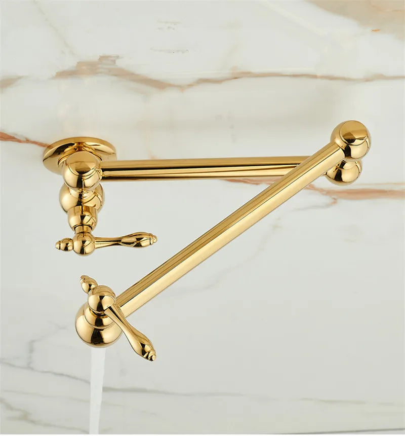 Solid Brass Foldable 360° Swivel Pot Filler Faucet (Wall-Mount)