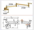 Solid Brass Foldable 360° Swivel Pot Filler Faucet (Wall-Mount)
