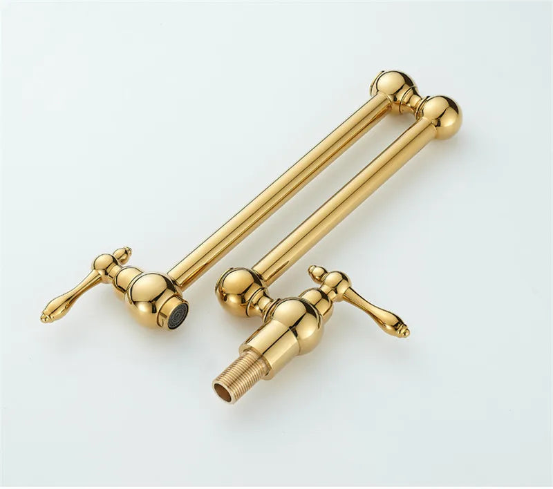 Solid Brass Foldable 360° Swivel Pot Filler Faucet (Wall-Mount)