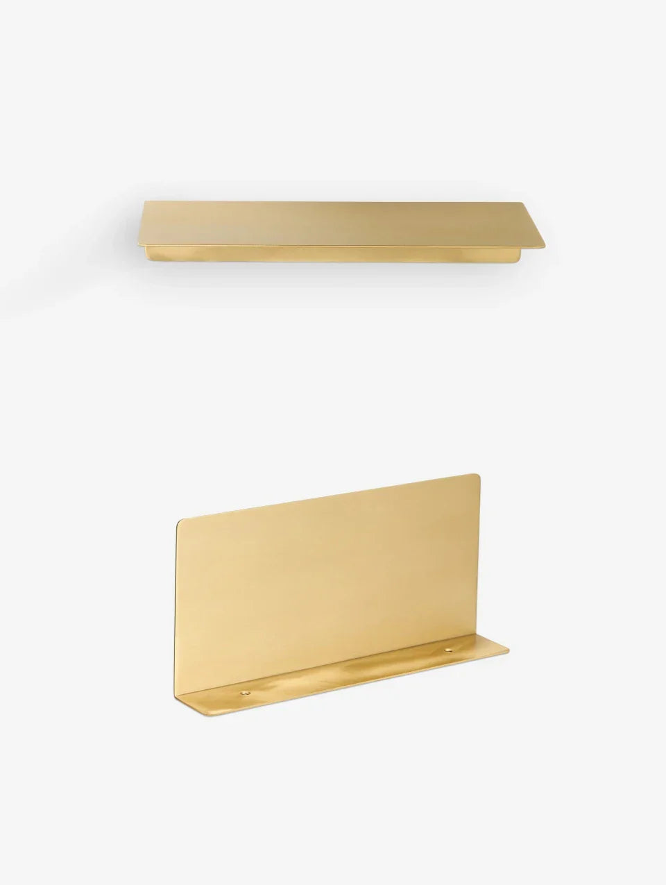 Solid Brass Hand-Finished Wall Shelf (Custom Size)