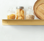 Solid Brass Hand-Finished Wall Shelf (Custom Size)