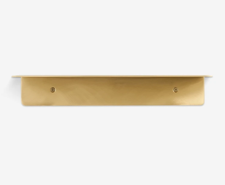 Solid Brass Hand-Finished Wall Shelf (Custom Size)