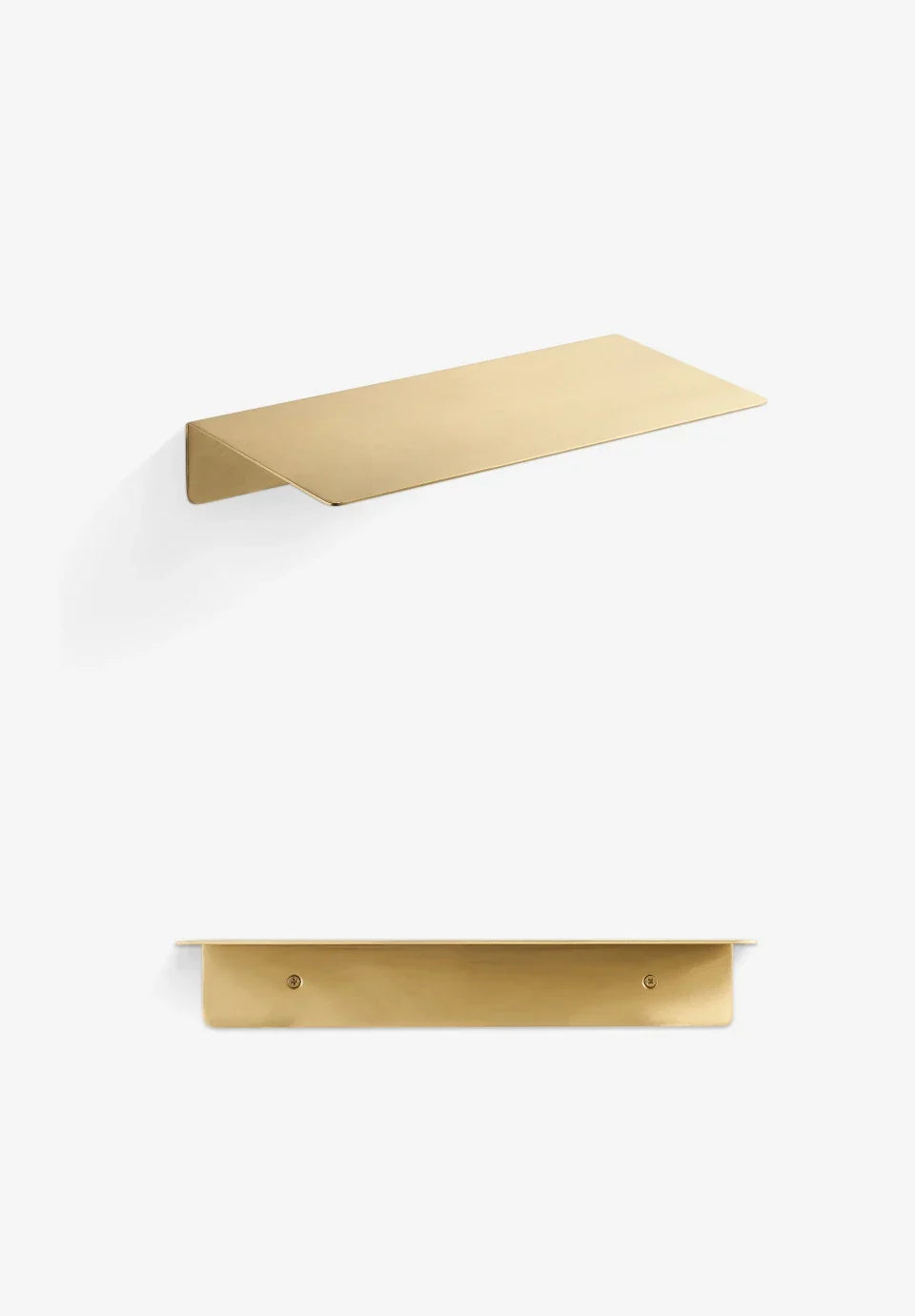 Solid Brass Hand-Finished Wall Shelf (Custom Size)