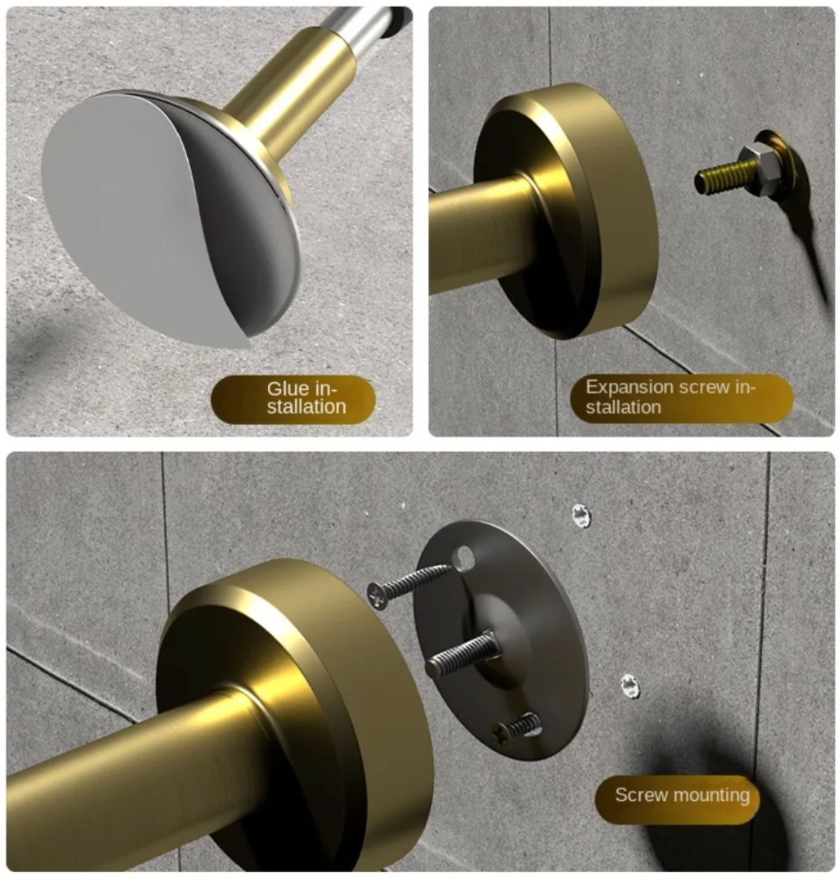 Solid Brass Knurled Door Stopper (Floor or Wall Mount)