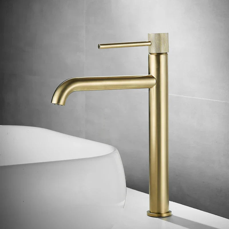 Solid Brass Matte Black Single-Handle Bathroom Faucet (Single-Hole)