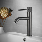 Solid Brass Matte Black Single-Handle Bathroom Faucet (Single-Hole)
