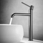 Solid Brass Matte Black Single-Handle Bathroom Faucet (Single-Hole)