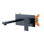 Solid Brass Matte Black Wall-Mounted Single-Handle Basin Faucet