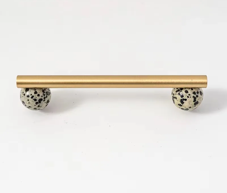 Solid Brass & Natural Marble Cabinet Handles & Knobs