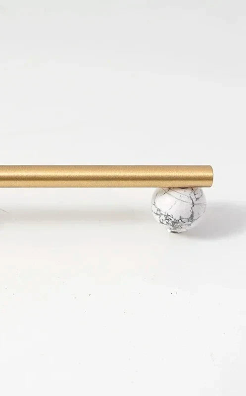Solid Brass & Natural Marble Cabinet Handles & Knobs