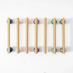 Solid Brass & Natural Marble Cabinet Handles & Knobs