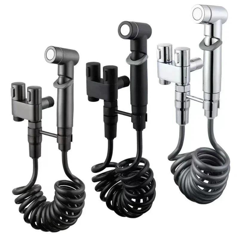 Solid Brass Precision Vertical Handheld Bidet Sprayer (Wall-Mount)