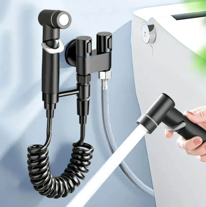 Solid Brass Precision Vertical Handheld Bidet Sprayer (Wall-Mount)