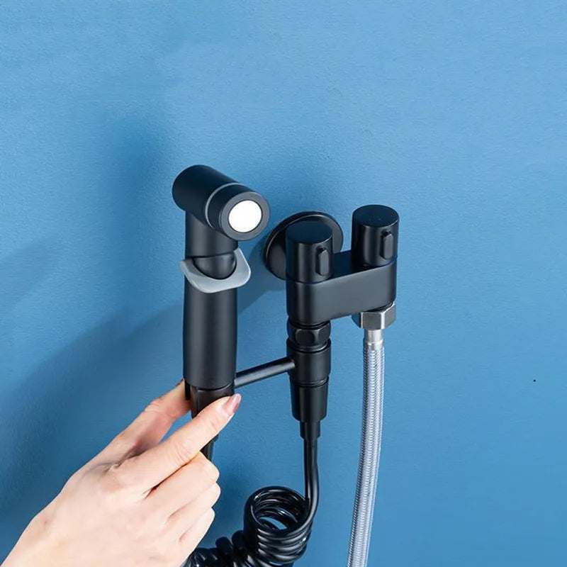 Solid Brass Precision Vertical Handheld Bidet Sprayer (Wall-Mount)