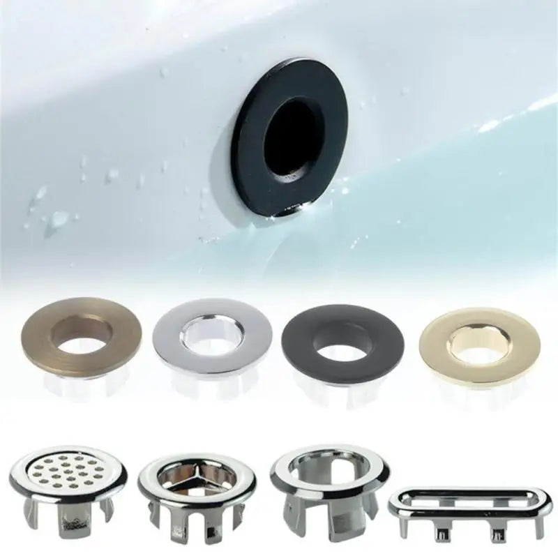 Solid Brass Press-Fit Overflow Cover Ring (Fits 0.87–0.98 Inches)