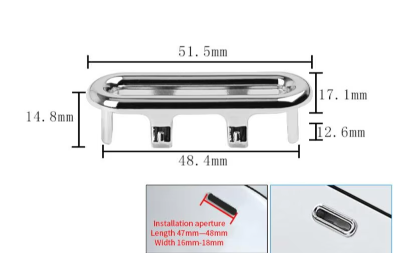 Solid Brass Press-Fit Overflow Cover Ring (Fits 0.87–0.98 Inches)