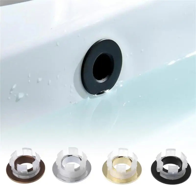 Solid Brass Press-Fit Overflow Cover Ring (Fits 0.87–0.98 Inches)
