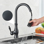 Solid Brass Pull-Down & 360° Swivel Kitchen Faucet