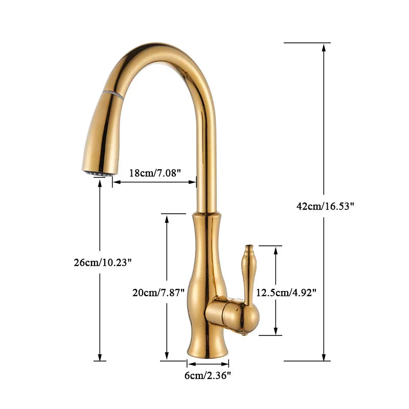 Solid Brass Pull-Down & 360° Swivel Kitchen Faucet