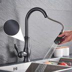 Solid Brass Pull-Down & 360° Swivel Kitchen Faucet