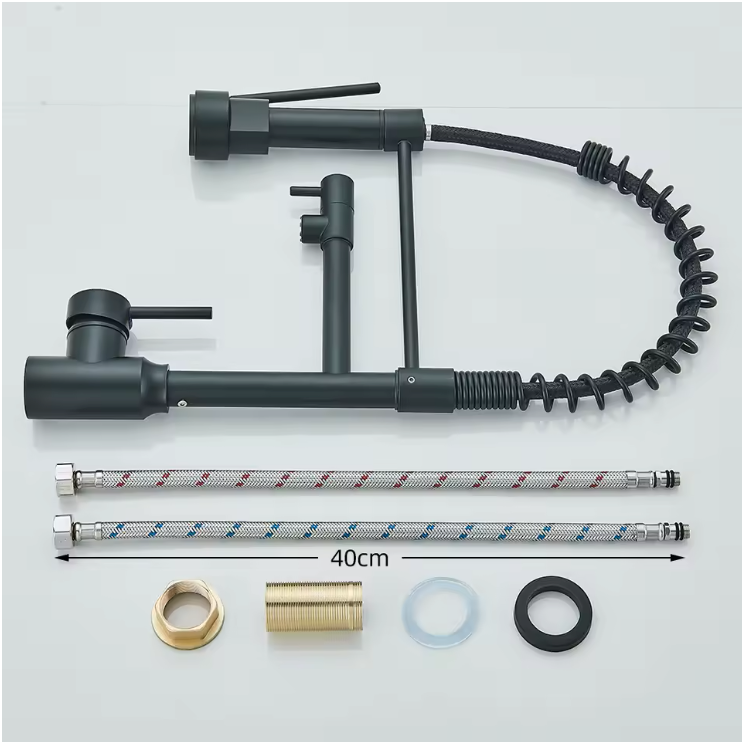 Solid Brass Pull-Down Kitchen Faucet (Ceramic Disc Cartridge)