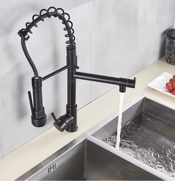 Solid Brass Pull-Down Kitchen Faucet (Ceramic Disc Cartridge)