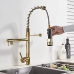 Solid Brass Pull-Down Kitchen Faucet (Ceramic Disc Cartridge)