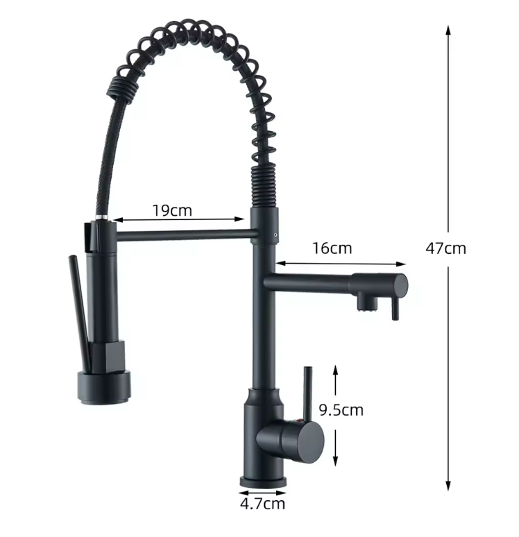 Solid Brass Pull-Down Kitchen Faucet (Ceramic Disc Cartridge)