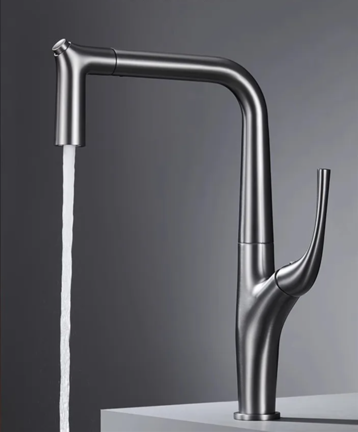 Solid Brass Pull-Out 360° Swivel Kitchen Faucet
