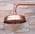 Solid Brass Rainfall Shower Head (8-Inch, Antique Red Copper)