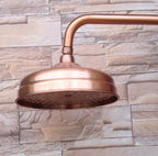Solid Brass Rainfall Shower Head (8-Inch, Antique Red Copper)