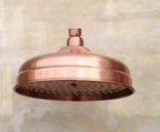 Solid Brass Rainfall Shower Head (8-Inch, Antique Red Copper)