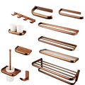 Solid Brass Rose Gold Wall-Mounted Bathroom Hardware Set (5-Piece)