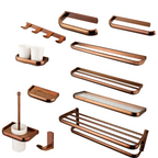 Solid Brass Rose Gold Wall-Mounted Bathroom Hardware Set (5-Piece)