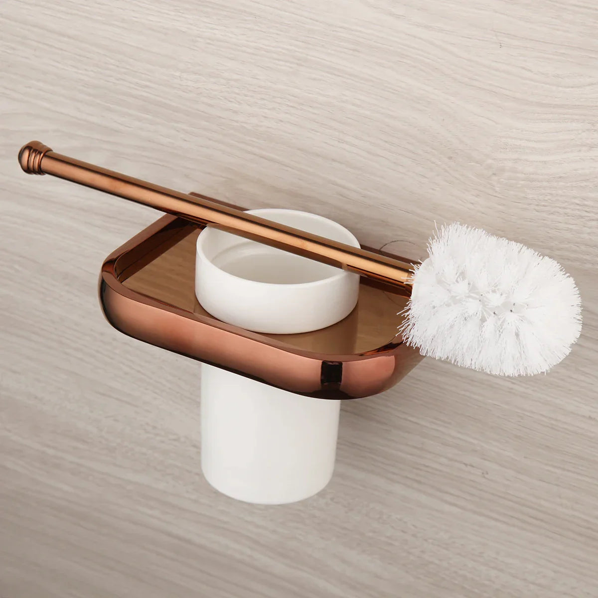 Solid Brass Rose Gold Wall-Mounted Bathroom Hardware Set (5-Piece)
