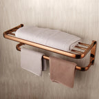 Solid Brass Rose Gold Wall-Mounted Bathroom Hardware Set (5-Piece)