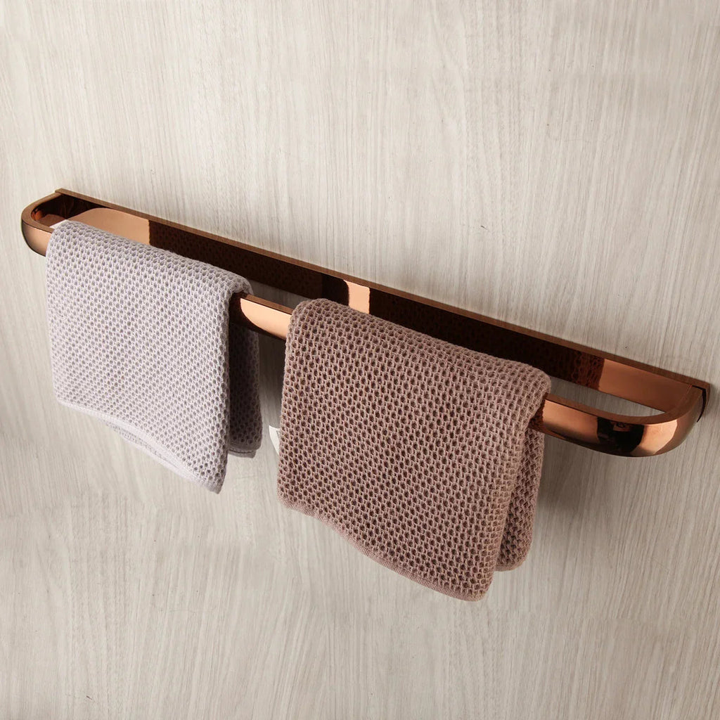 Solid Brass Rose Gold Wall-Mounted Bathroom Hardware Set (5-Piece)