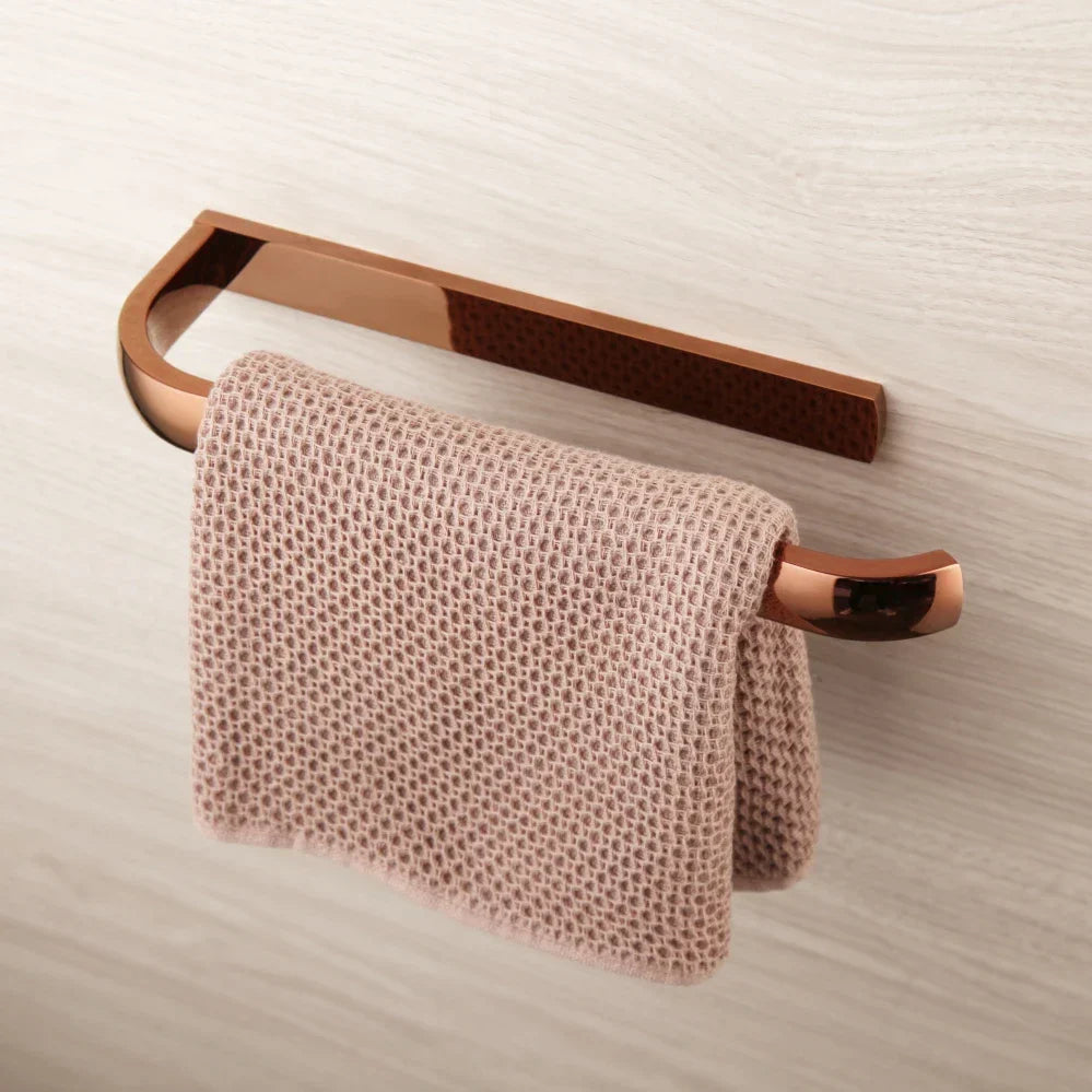 Solid Brass Rose Gold Wall-Mounted Bathroom Hardware Set (5-Piece)