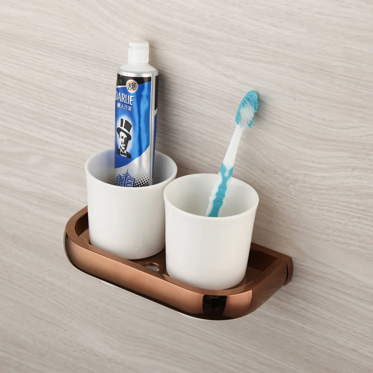 Solid Brass Rose Gold Wall-Mounted Bathroom Hardware Set (5-Piece)