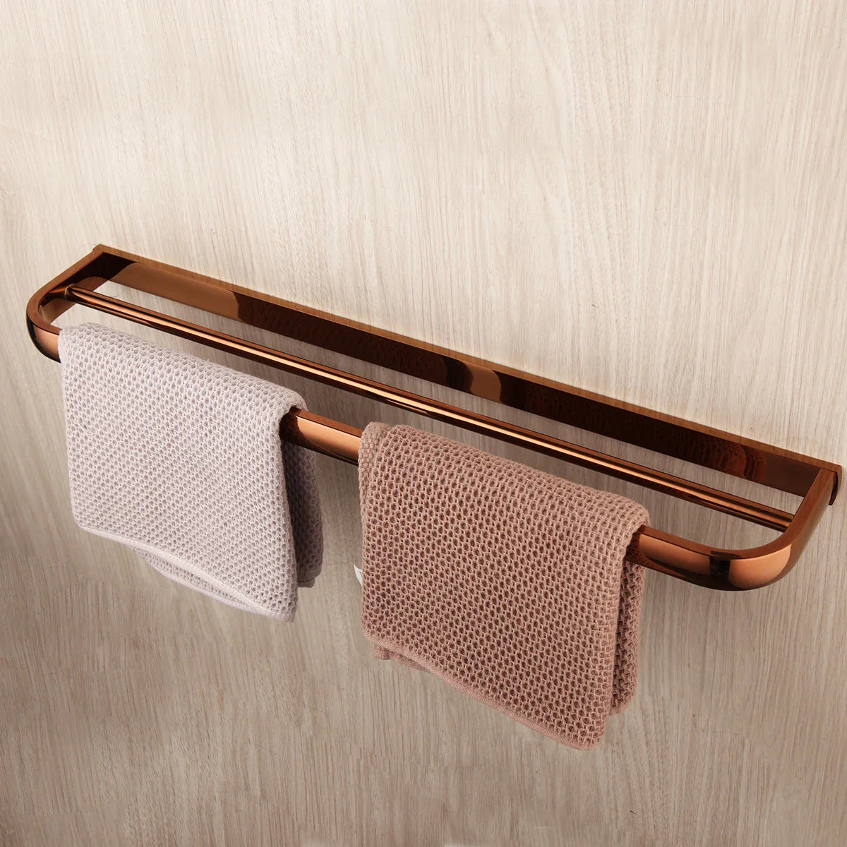 Solid Brass Rose Gold Wall-Mounted Bathroom Hardware Set (5-Piece)