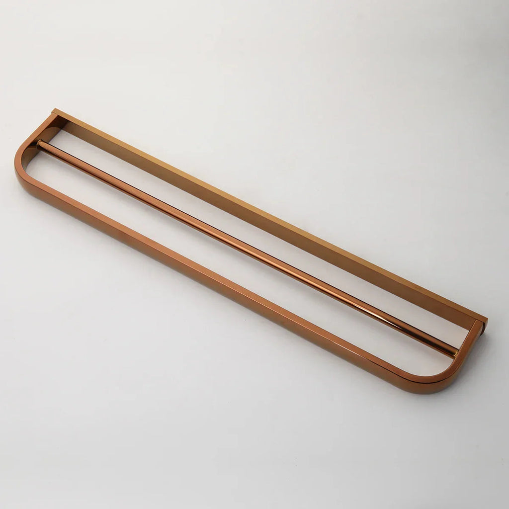 Solid Brass Rose Gold Wall-Mounted Bathroom Hardware Set (5-Piece)