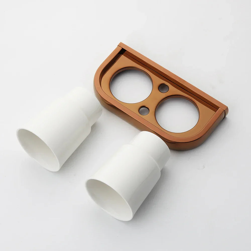 Solid Brass Rose Gold Wall-Mounted Bathroom Hardware Set (5-Piece)