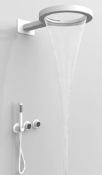 Solid Brass Round Rain Shower Faucet Set (Wall-Mount)