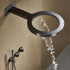 Solid Brass Round Rain Shower Faucet Set (Wall-Mount)