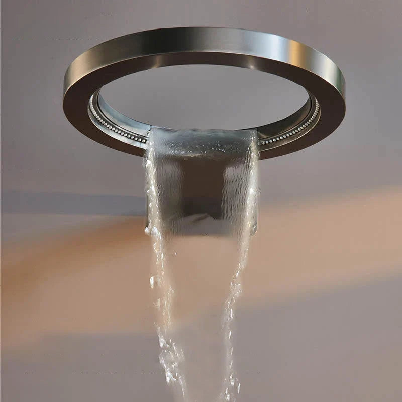 Solid Brass Round Rain Shower Faucet Set (Wall-Mount)
