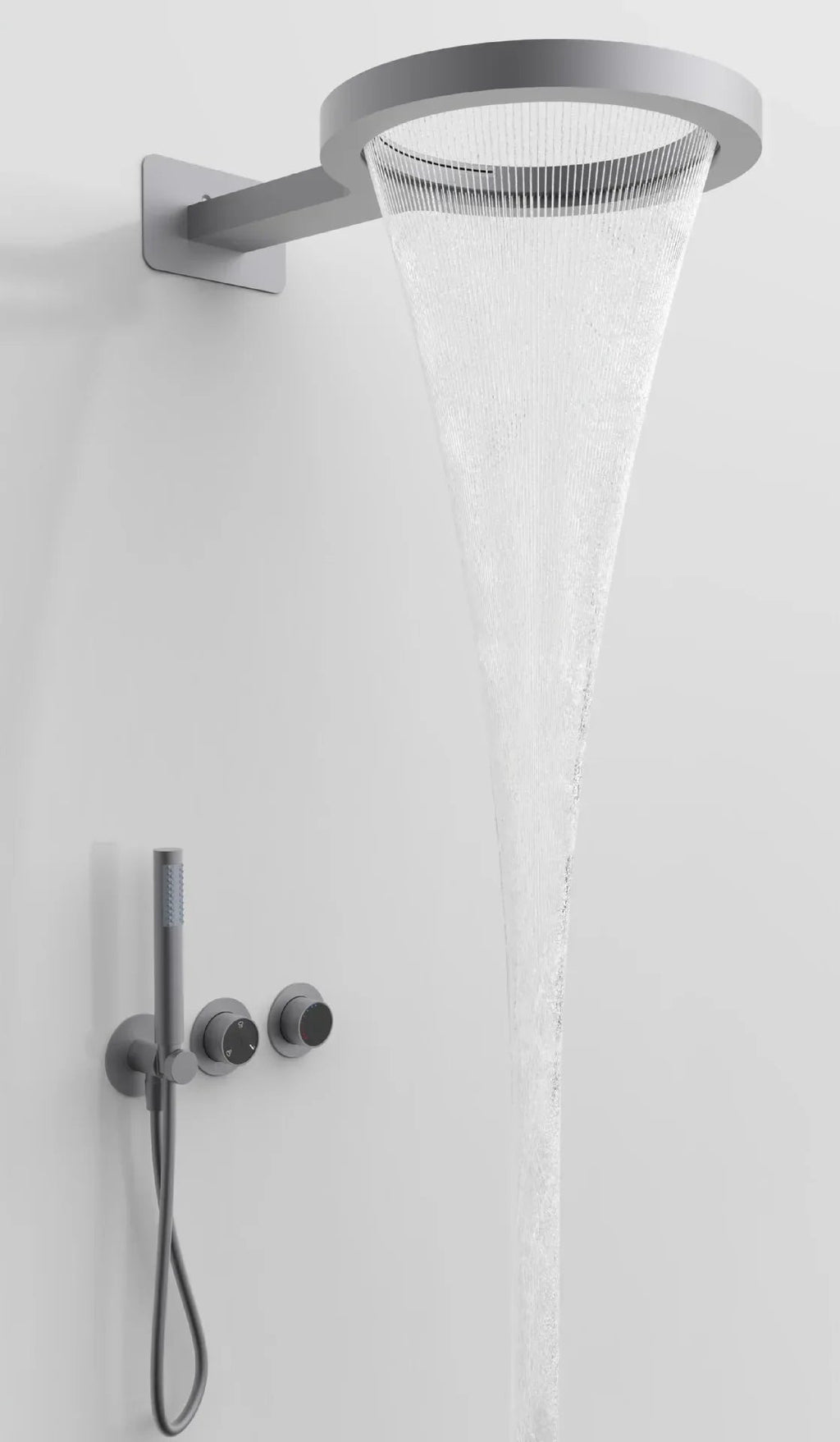 Solid Brass Round Rain Shower Faucet Set (Wall-Mount)