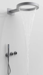 Solid Brass Round Rain Shower Faucet Set (Wall-Mount)