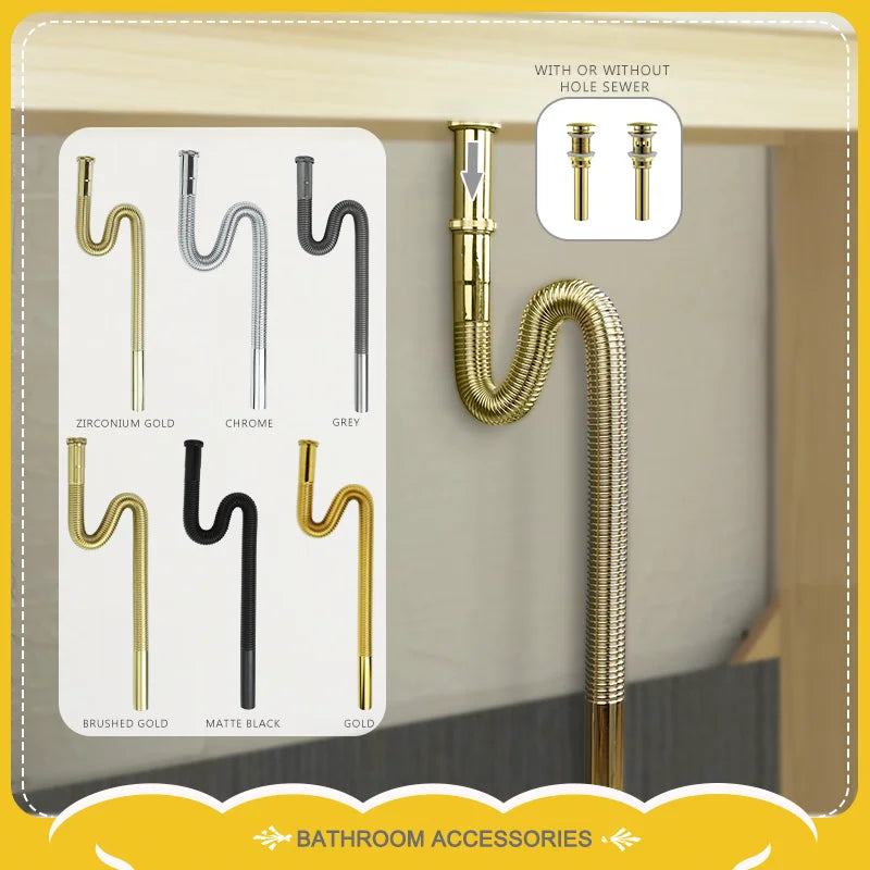 Solid Brass Telescopic Adjustable Anti-Odor Pop-Up Sink Drain