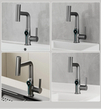 Solid Brass Water-Powered LED Waterfall Vanity Faucet