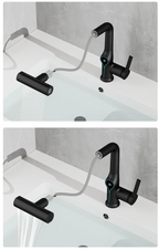 Solid Brass Water-Powered LED Waterfall Vanity Faucet